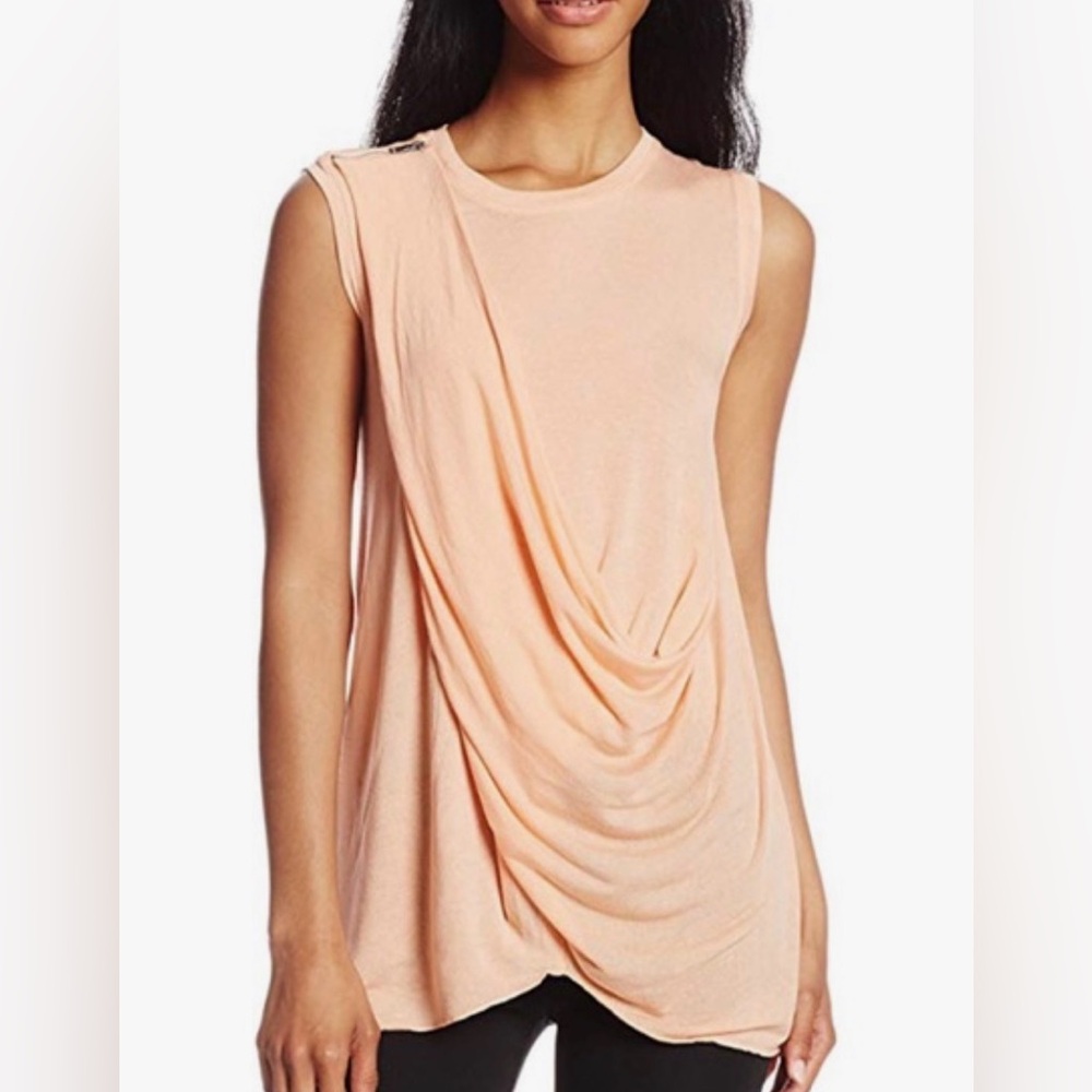 Women's Draped Sleeveless Top - Peach